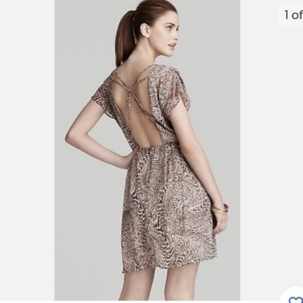 Alice + Olivia Kimber Animal Print Silk Mini Dress